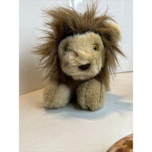 american wego lion 1968  Glass Eyes 11” across 6”T Plush Toy